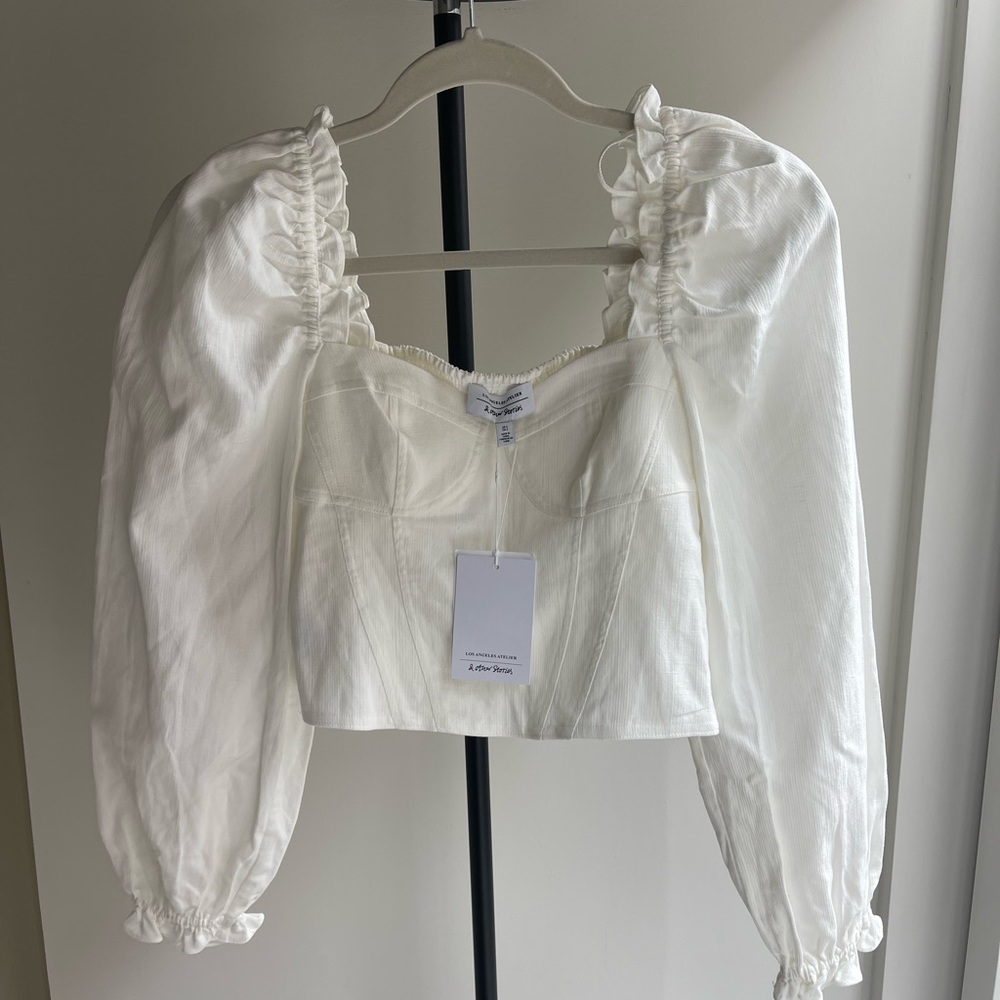 & Other Stories White Long Sleeve Blouse